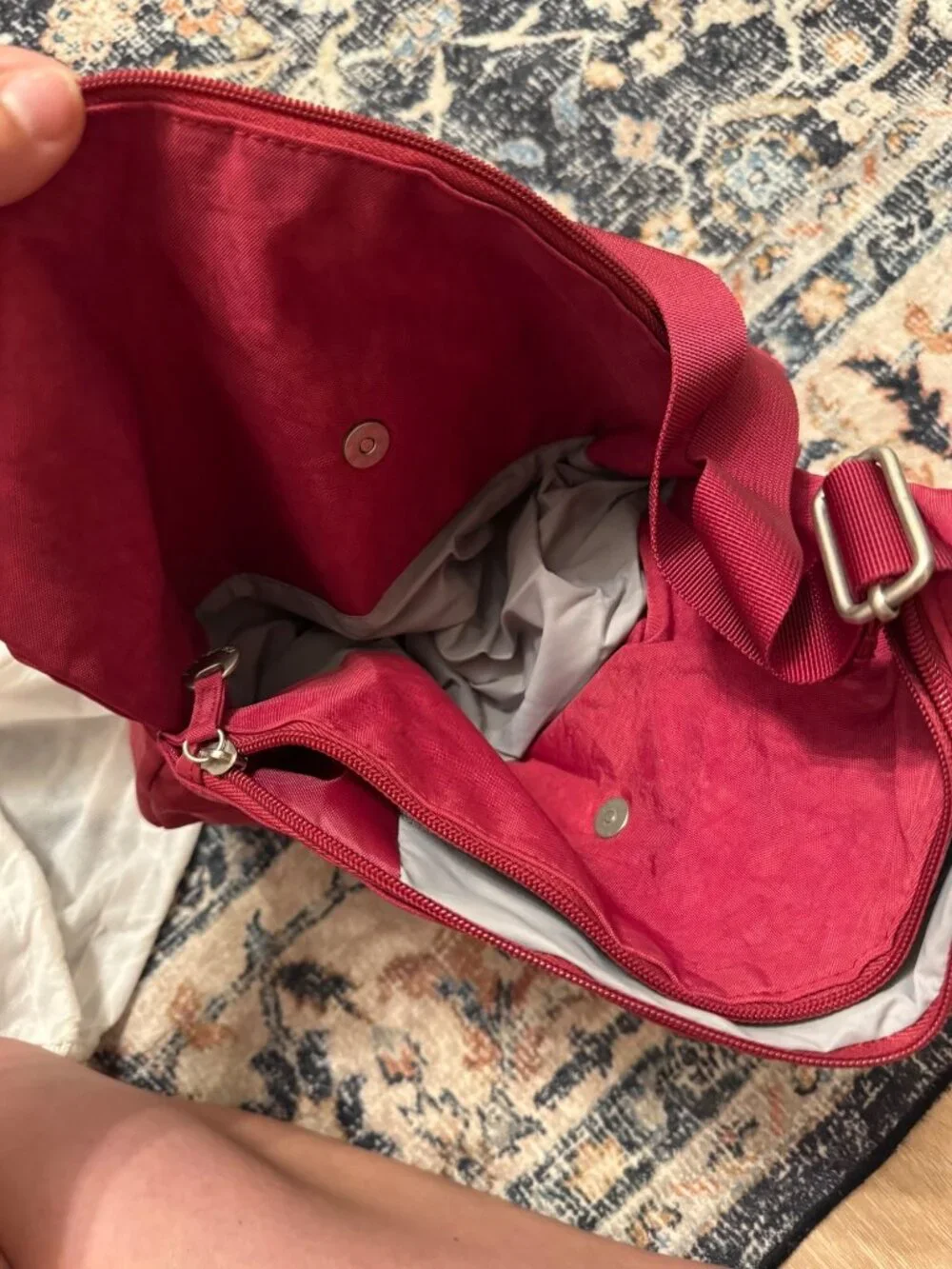 Travelon Red Anti-Theft Crossbody Bag Nylon Shoulder Purse